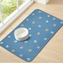 2 x Cat Food Mat Absorbent Dog Mat for Food and Water Non Slip Quick Dry Dog Bowl Mats for Floors 19" X 12" Paw Dark Gray