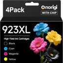 923 923XL Ink Cartridges Combo Pack Replacement for HP 923e 923 XL HP923XL HP923 for OfficeJet Pro 8120e 8125e 8130e 8135e 8138e 8139e 8120 8122 8124 8125 8130 8132 8134 8135 8138 8139 (WITH CHIP) (Multicolor)