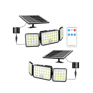 Solar Lights Outdoor,3000LM 236 LED Solar Security Lights with Remote Control,3 Heads Motion Sensor Lights,IP65 Waterproof Split Solar Powered Flood Wall Lights for Garden Garage Yard(2 PCS)