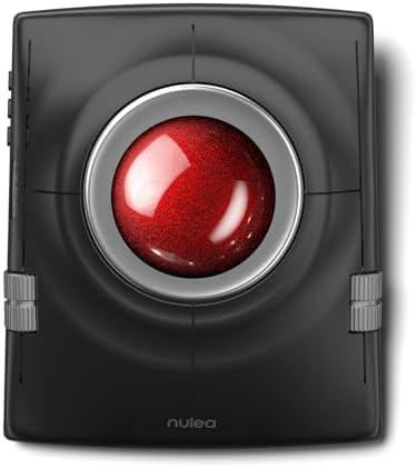 Nulea M512 Wireless Trackball Mouse, Ergonomic 55mm Trackball, Adjustable DPI for Precise Control, Left or Right Hand Compatible, Rechargeable, Multi-Device Bluetooth & 2.4GHz for PC, Laptop, Mac