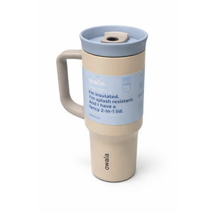 Owala Travel Tumbler SS 40oz Beige Blue Bottle