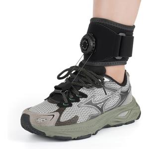 OVINESY AFO Foot Drop Brace for Walking with Shoes, Upgraded Knob & Steel Wire, Longer Straps for Comfort, Adjustable Soft Walking Support for Dorsiflexion, Left/Right Foot for Women Men (S/M)