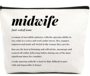 Midwife Gift Makeup Bag Appreciation Gift for Midwife Medical Graduation Gift for Midwife Thank You Gift for Midwife OBGYN Doctor Doula Nurse Delivery Nurse Gift Practitioner Gift Travel Makeup Pouch