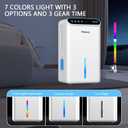 Dehumidifier for Home 1000 sq.ft - Small Quiet Dehumidifier with Auto Shut Off, Aromatherapy, 3 Gear Timer, Sleep Mode, 7-Color LED Light, Drain Hose for Bedroom, Bathroom, Basement, RV(Milky White)