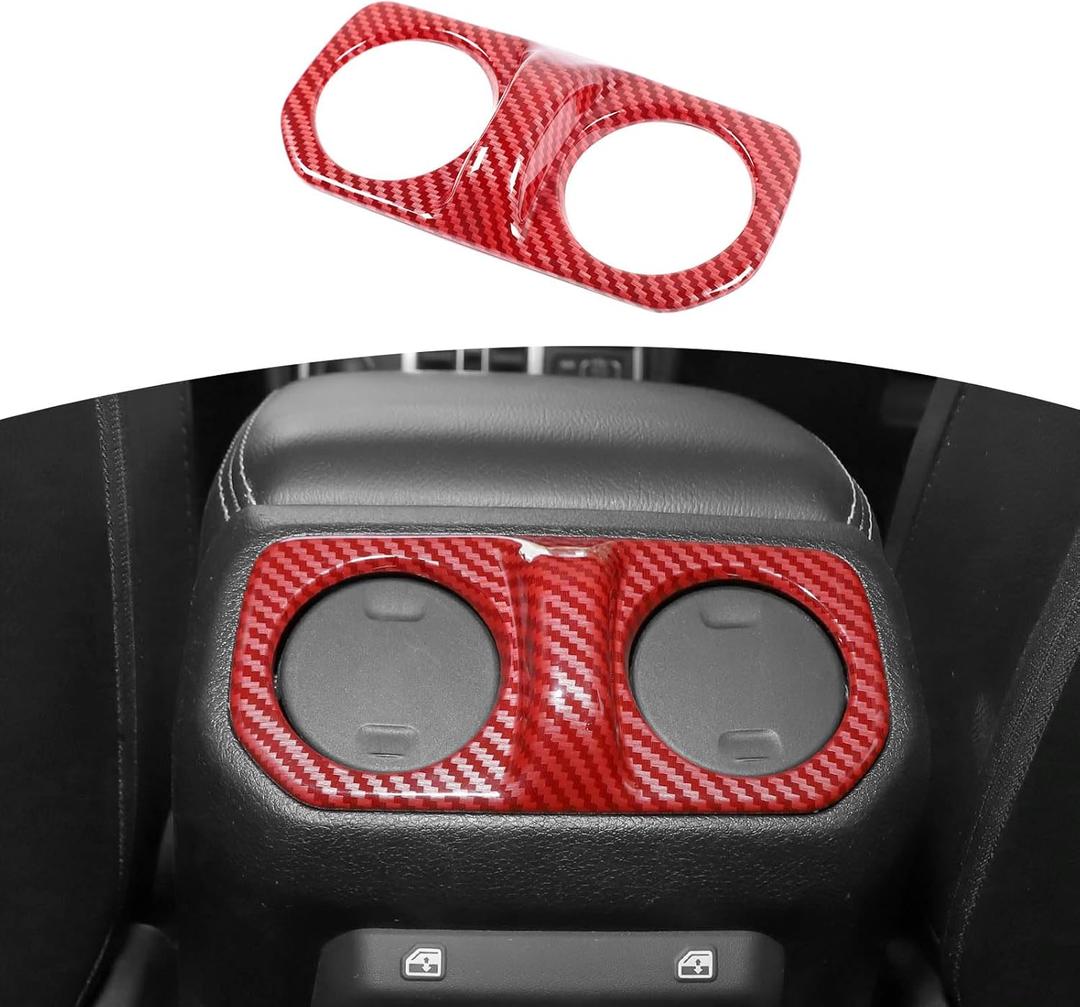 RT-TCZ for Jeep JLU Rear Air AC Vent Cover Trim Panel for Jeep Wrangler JLU 2018-Present for Gladiator JT 2020-Present Red Carbon Fiber Interior Accessories 4 Doors