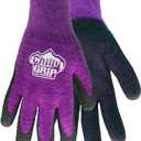Red Steer Chilly Grip A310-M Women's Chenille Thermal-Lined Foam Rubber Gloves, Purple/Black [PRICE is per PAIR] (Medium)