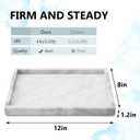 Real Natural Marble Tray for Bathroom, Vanity, Kitchen and Desktop, Rectangle Genuine Marble Stone Tray for Jewelry, Cosmetics, Candles, Lotion, Perfume and Home Decor