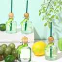 Baderke 24 Pcs 1.7 oz Shot Glasses Patron Bottles with Cork Straw 50ml Mini Empty Tequila Bottles for Drinks Small Reusable Clear Glass Patron Shot Cup with Silk Ribbon Wedding Party Favors, 2 x 2.8in