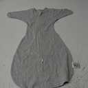 ZIGJOY Baby Transitional Swaddles for Newborns: 0.5 Tog Arms Up Sleep Sack 3-6-12 Months Soft Cotton Shark Fin 2 Way Zipper (Gray)