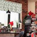 Valances for Windows Winter Christmas Holly Berry Plants Leaves Kitchen Curtains Valances Rod Pocket Small Window Treatments Valance Curtains for Living Room Bedroom Bathroom, 42x12 Inch (Green Red)