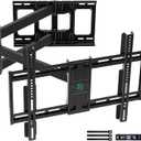 HCMOUNTING 43 Long Arm TV Wall Mount for Most 42-80 Inch TVs, Extra Long Extension Full Motion Articulating Dual Arms TV Bracket with Tilt, Swivel, Holds up to 110 lbs, Max VESA 600x400mm