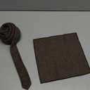 Dark brown and black tie and pocket square set in a sharkskin effect fabric