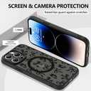 ZIYE Magnetic Case for iPhone 14 Pro Max 6.7 Inch [Compatible with MagSafe] Hard PC and Soft TPU Case with Black Bow Butterflies Anti-Scratch Shockproof Protection Phone Cover for Women - Black