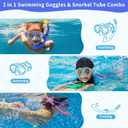 Gintenco Kids Snorkel Set, Diving Mask for Children as Unisex Kids Swimming Goggles, Anti-Fog Diving Mask and Dry Top Snorkel Combo Set for Junior and Youth