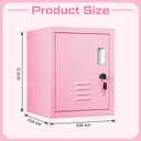 Suzile Lockable Storage Cabinet Metal Lockable Steel Storage Cabinet Organizer Lockers for Employees Vertical Metal Cabinets End Side Table Steel Bedside with Shelf (Pink)