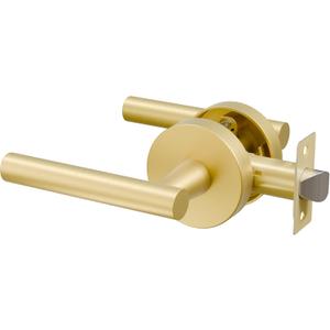1 Pack Brushed Gold Passage Door Handle, Streamlined Closet Door Lever Handle, Heavy Duty Hall Door Handle Brass, Brushed Gold Hallway Passage Doors Handle
