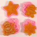 3 x 4 Pcs Christmas Santa Claus Silicone Molds, Snowflake Chocolate Fondant Mold, for Cupcake Toppers Cake Decorations Candy Sugar Craft Chewing Gum Desktop Decor Ornaments Resin Pendant Clay