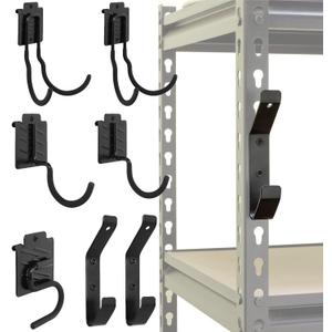 Wallmaster Boltless Shelving Hook Organizer Kit,7 Pcs Adjustable Storage Hanging Accessories for 1.5 inch Keyhole Rack,Garage Heavy Duty Tool Storage System