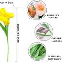 Florielle 12pcs 16" Fully Bloomed Tulip Artificial Flowers Bouquet Silk Fake Faux Flowers for Spring Summer Home Table Centerpieces Decor Party Wedding Mother's Day Easter Gifts Decorations (Peach Pink)