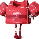 Toddler Swim Vest, Toddler Floaties Fit 20-66LBS, Swim Vest for Toddlers Learning to Swim, Puddle Kids Jumper with Adjustable Strap, Swim Jacket Arm Floaties for Baby Boys Girls 1-7 Years Old (red)