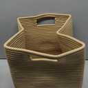 OIAHOMY 4 Pack Storage Baskets for Organizing, Cube Storage Bins for Shelves, Rectangle Storage Baskets With Handles, Woven Baskets for Storage, 12.7''Lx9''Wx7.8''H, Brown