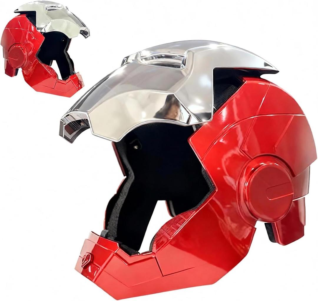 Wearable Hero-Style Helmet with Glowing Eyes – Cosplay Mask for Kids and Teens,Great for Halloween,Birthday Gifts (M)