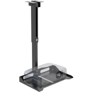 WALI Projector Ceiling Mount Tray, Height Adjustable Wall Mount Holder for Projectors, Hidden Cable Management, Fits Projectors up to 22lbs, 13.7" x 8.6" Platform, Black (PM-005-B)