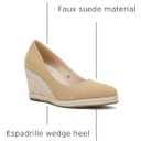 Ruanyu Women's Platform Espadrilles Wedge Sandals Slip On Solid Color Closed Pointed Toe Comfortable Wedge Pumps Shoes