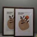 16x24 Frame Set of 2, Rustic Brown Wood Style - Display 16 x 24 Picture without Mat or 12x18 Picture with Mat, Wall Mounting Horizontal and Vertical