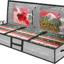 Christmas Gift Wrapping Paper Organizer Storage Bags,Plastic Container for Holiday Supplies & Accessories, Gift Bag Organizer, Under Bed Wrapping Paper Storage (Grey)