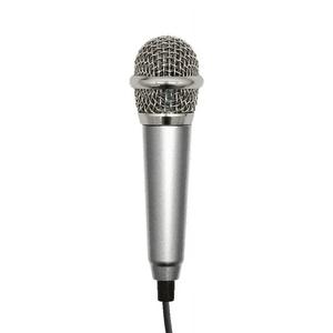 Selfie Stick Portable Mini Condenser Microphone With 3.5mm Aux Connector, Silver
