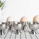 Egg Cup Holder Set for Soft Boiled Eggs Include 6 Stainless Steel Egg Tray Kitchen Tool