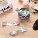 36pcs Metal Candle Wick Holders, 40pcs Candle Wick Stickers Upgraded Candle Wick Centering Devices, Silver Stainless Steel Candle Wick Holder for Candle Making
