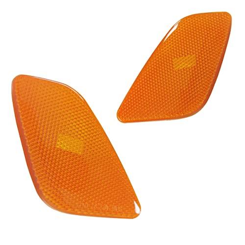 KYYET Left+Right Front Fender Side Marker Lights Lamps Assembly Compatible with 1997-2006 Jeep Wrangler TJ Marker Turn Signal Parking Lights Lamps Housing 55155629AC 55155628AC(Amber Lens)