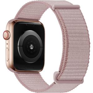 OXWALLEN Sport Loop Nylon Band Compatible with Apple Watch Series 11/10/9/8/7/6/5/4 SE 3/2/1 42mm 41mm 40mm 38mm, Adjustable Comfortable Braided Fabric Rugged Strap for iWatch Women Men, Rose/Pink