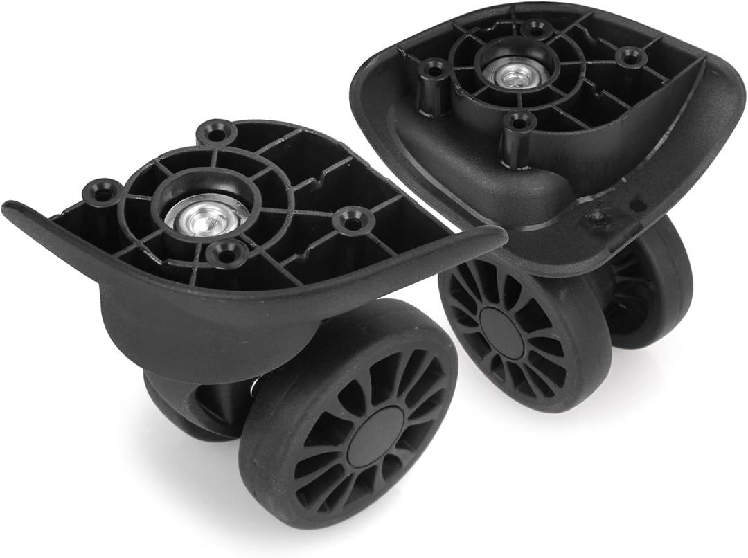 Domiella 2pcs Luggage Replacement Wheels, Suitcase Swivel Repair Caster Wheels, 360 Degree Rubber Spinner Suitcase Trolley Wheel Kit for Travel, A208
