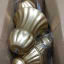 MCMCNCUIU Gold Vases for Centerpieces Set of 4, Urn Vases for Flowers, Vintage Pedestal Vase for Wedding Centerpieces, Metal Trumpet Vase for Wedding Table, Party, Home, Anniversary Decoration