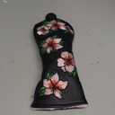 Golf Headcovers Embroidery Driver Cover Fariway Wood Headcover Hybrid Head Covers Leather Golf Club Covers for Most Brand, Black