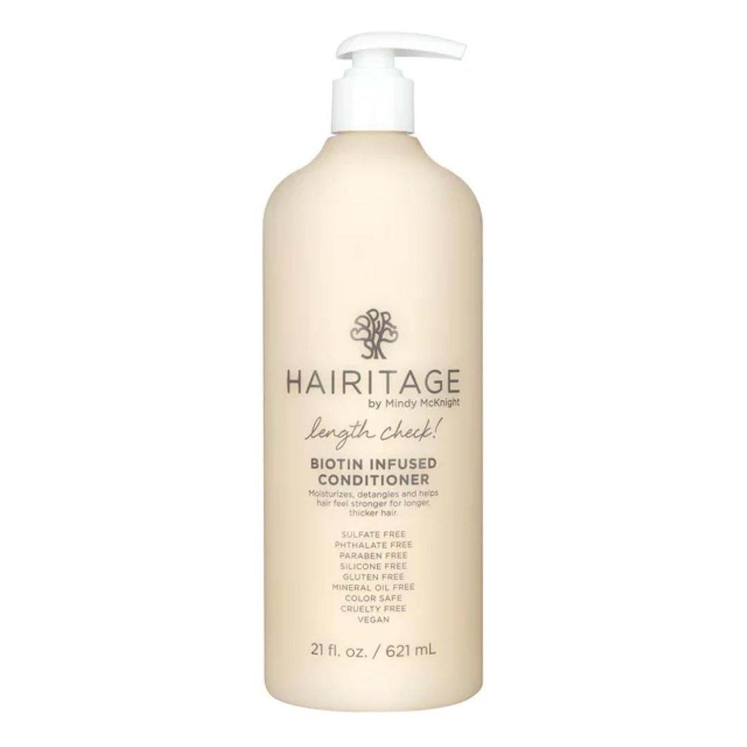 Hairitage Length Check Biotin Conditioner with Jamaican Black Castor Oil - Thickening + Volumizing - Sulfate Free + Color Safe + Vegan - Moisturizing Repair Conditioner for Thinning Hair 21 Oz.