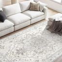  Boho Area Rug Vintage Rug for Living Room Bedroom Office Kitchen Entrance Dining Room Non Slip Soft Low-Pile Farmhouse, Beige (4' x 7'10)