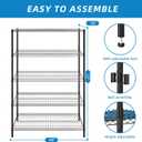 Guan River 5-Shelf Adjustable Metal Shelf Wire Shelving Unit Heavy Duty Storage Rack Display Shelf for Office,Kitchen,Bedroom,Bathroom,Laundry,Pantry Basement,Garage(Black,48" L x 18" W x 72" H)