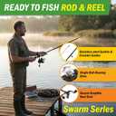 Wakeman Fiberglass Fishing Rod and Reel Combo – 2-Piece 65-Inch Medium Action Spinning Rod Set for Lake Fishing