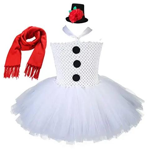 Tutu Dreams Snowman Tutu Costume Teen Girls Plus Size 10-12 Christmas Winter Recital Performance Dresses (Snowman with Headwear, 9-10 Years)