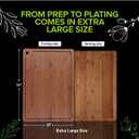 2 x Bamboo Chopping Board Extra Large 17"x12" – Wooden Chopping Board Set for Meat, Veggies & Cheese – Double-Sided Design for Chopping & Serving, Eco-Friendly Charcuterie Serving Tray
