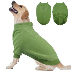 BRKURLEG Dog Sweater Warm Soft Fleece Dogs Sweaters, Turtleneck Sweatshirt for Small Medium Large Dogs, Dog Winter Coat, Christmas Pet Jacket with Zipper Cold Weather Coat (Green, XXXL)