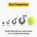 HOLKIE Side Mount Casters 2 Inch L-Shaped Small Rubber Caster Set of 8 with Ball Bearing Heavy Duty Furniture Wheels with Thickened L-Shaped Mounting Plate Ideal for Coffe TablesCribs4 with Brakes