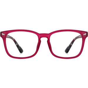 TIJN Blue Light Blocking Glasses for Women Men Clear Frame Square Nerd Eyeglasses Anti Blue Ray Computer Screen Glasses (Matte Burgundy)