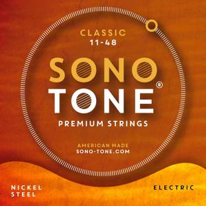 SonoTone Classic, 11-48, Medium, Electric Guitar Strings, Custom Nickel Plating, Hand-Wound, Hex Core, Tone Clarity, Punch, Bright, and True, American Made