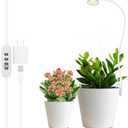 YKeluxon Grow Lights for Indoor Plants Growing, Pot Clip On Full Spectrum LED Plant Lights with Adjustable Gooseneck and 10L Brightness, 3/9/12 Hrs Auto On Off Timer for Indoor Small Plants (1 Pack)