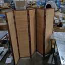 6 Panel Bamboo Room Divider Screen,5.6 FT Tall Bamboo Divider Folding Panel Screen,Freestanding Panel Divider for Room Seperation,Brown